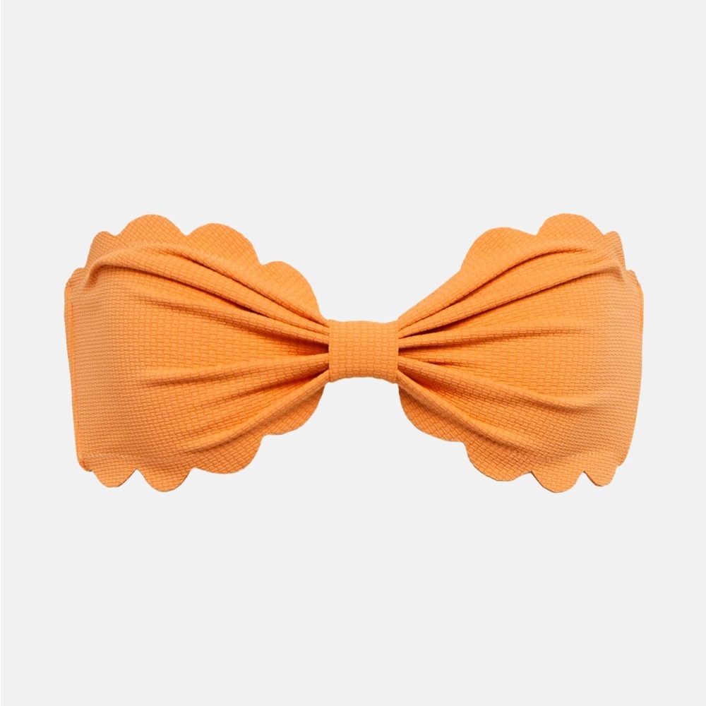 Dark Orange Strapless Bikini Top Size M